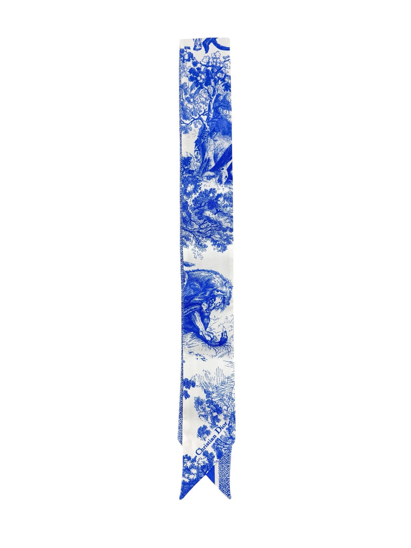 Christian Dior Blue and White Silk Bandeau