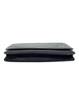 Chanel Black Leather Camellia Wallet On Chain