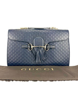 Gucci Navy Microguccisma Emily Shoulder Bag