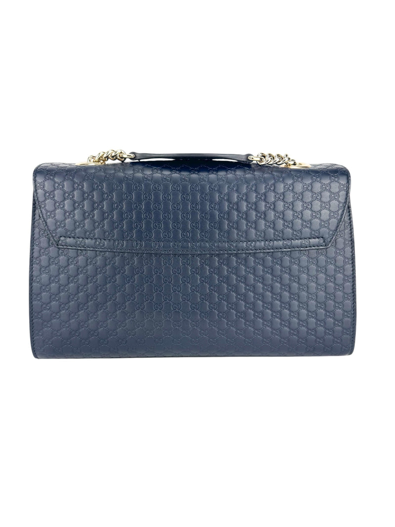 Gucci Navy Microguccisma Emily Shoulder Bag