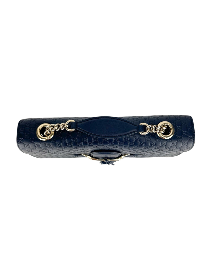Gucci Navy Microguccisma Emily Shoulder Bag