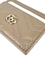 Gucci Beige GG Matelasse Chevron Marmont Card Case