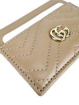 Gucci Beige GG Matelasse Chevron Marmont Card Case
