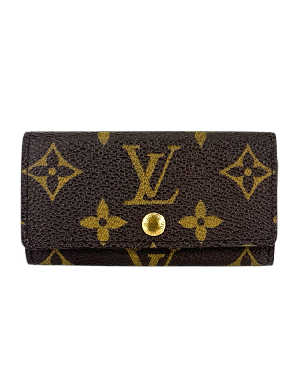 Louis Vuitton Monogram Canvas Leather 4 Ring Key Case