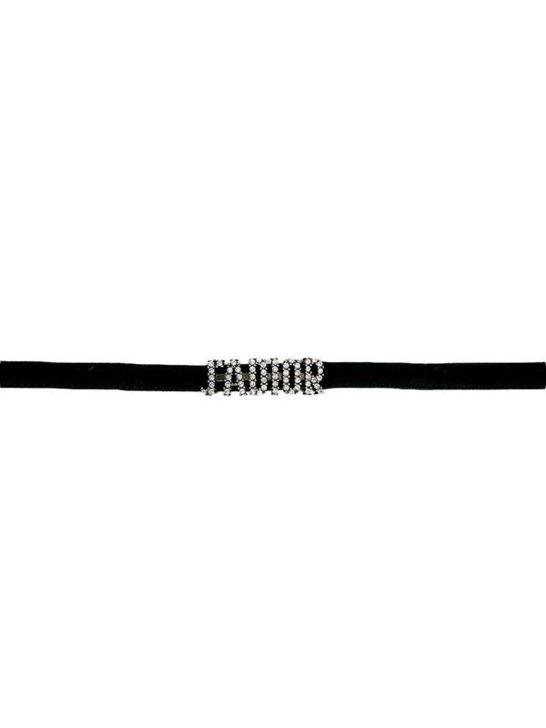 Christian Dior Black Velvet J'adior Choker Neckace