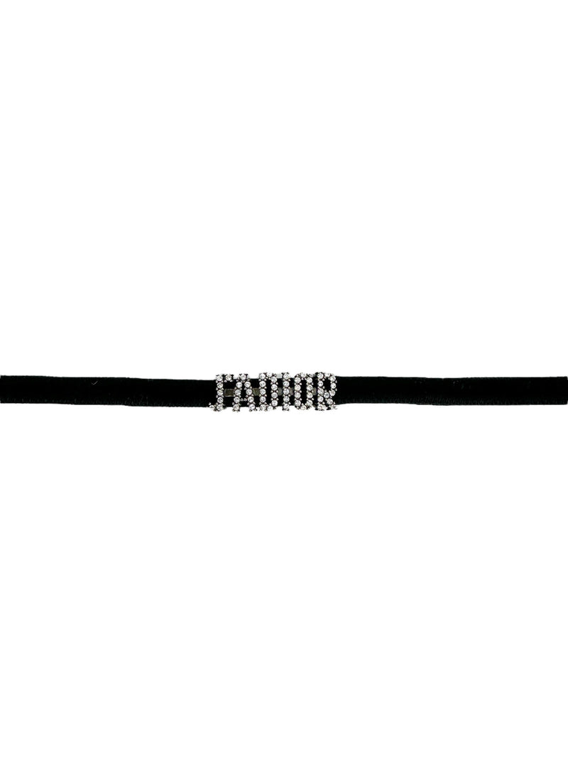 Christian Dior Black Velvet J'adior Choker Neckace