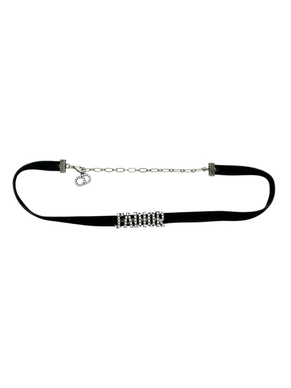 Christian Dior Black Velvet J'adior Choker Neckace