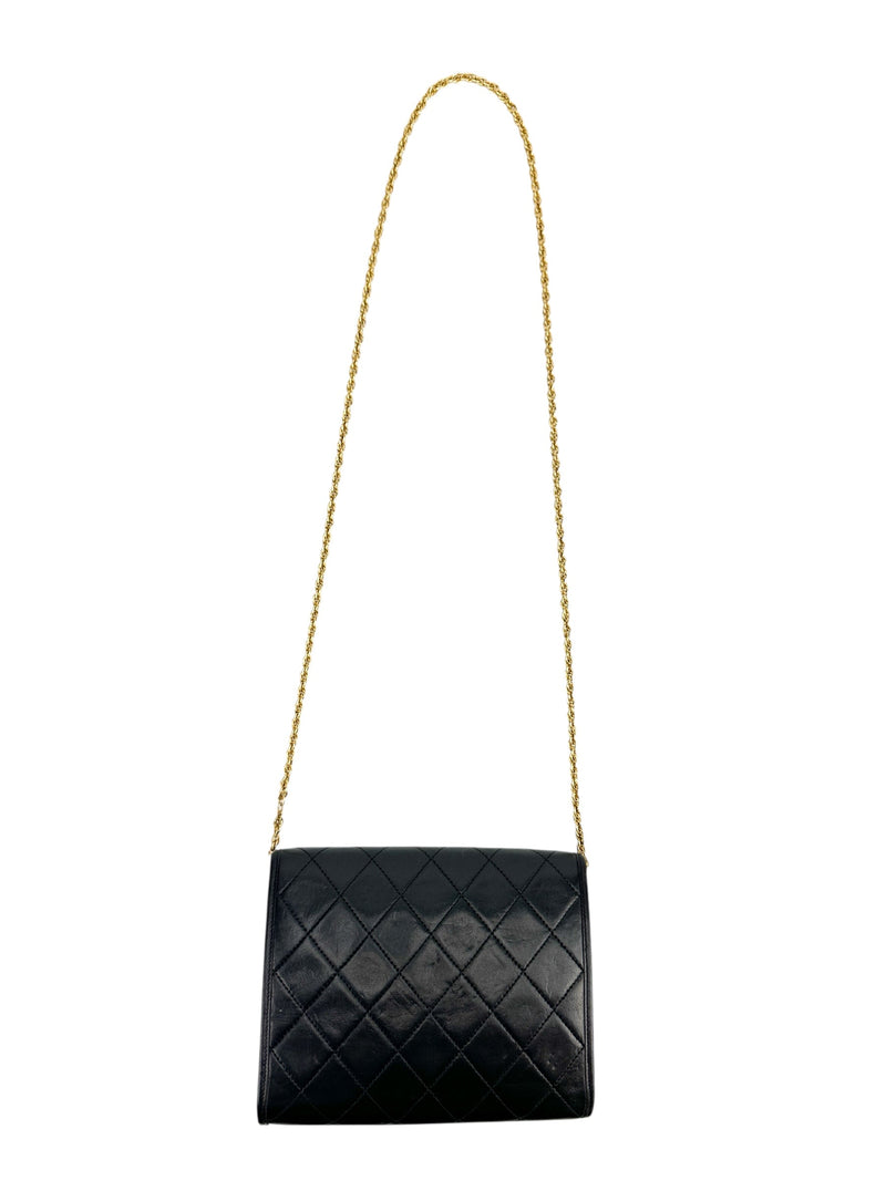 Chanel Vintage Black Lambskin Flap Bag Small