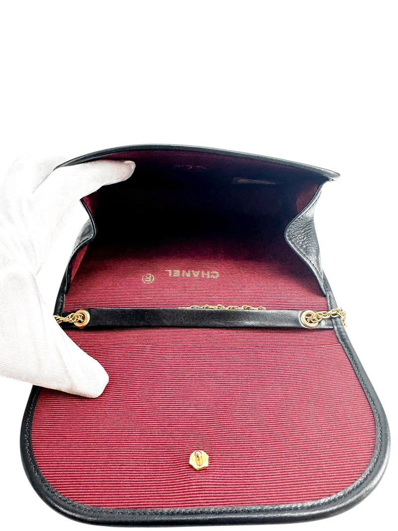 Chanel Vintage Black Lambskin Flap Bag Small