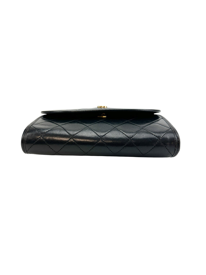 Chanel Vintage Black Lambskin Flap Bag Small