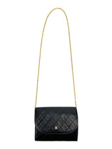 Chanel Vintage Black Lambskin Flap Bag Small