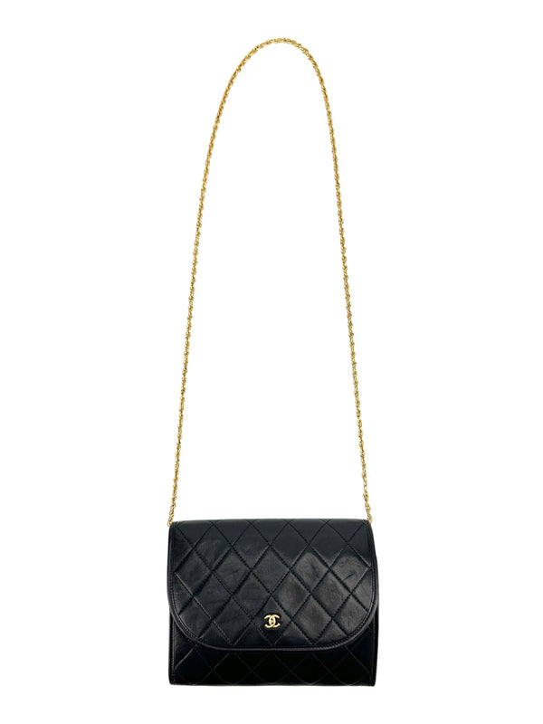 Chanel Vintage Black Lambskin Flap Bag Small