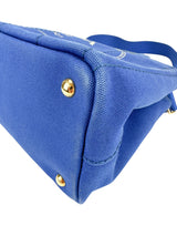 Prada Blue Canapa 2 Way Tote Bag Small