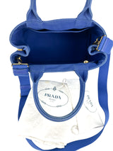 Prada Blue Canapa 2 Way Tote Bag Small