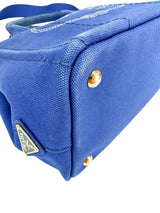 Prada Blue Canapa 2 Way Tote Bag Small