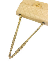 Chanel Vintage Beige Small Lambskin Double Flap