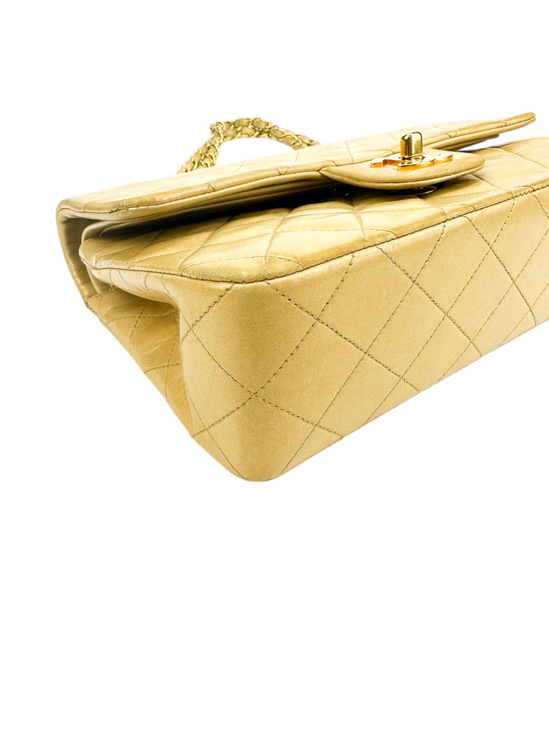 Chanel Vintage Beige Small Lambskin Double Flap