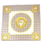 Burberry Vintage Beige Plaid Silk Twill Scarf