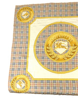 Burberry Vintage Beige Plaid Silk Twill Scarf
