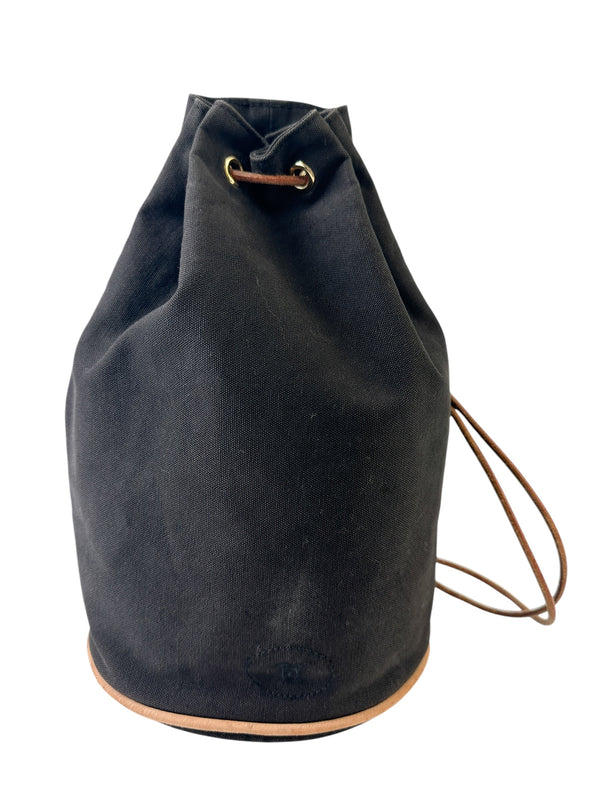 Hermes Black Polochon Canvas Backpack PM