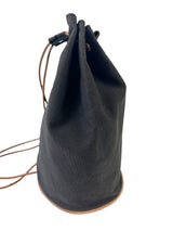Hermes Black Polochon Canvas Backpack PM