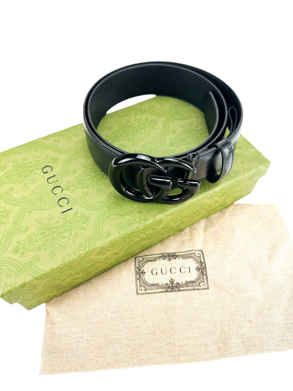 Gucci Black Calfskin Marmount 40mm Belt 85/34 (Full Set)
