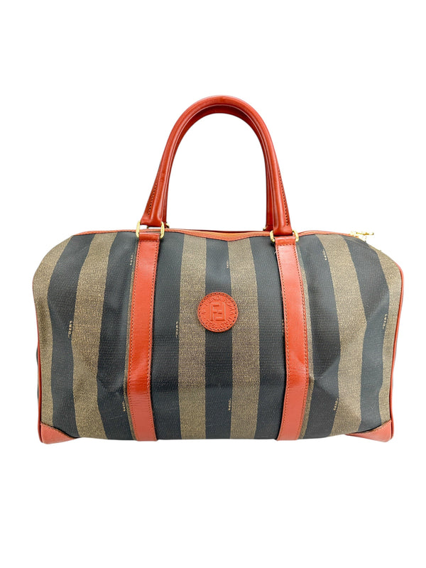 Fendi Vintage Pequin Boston Bag