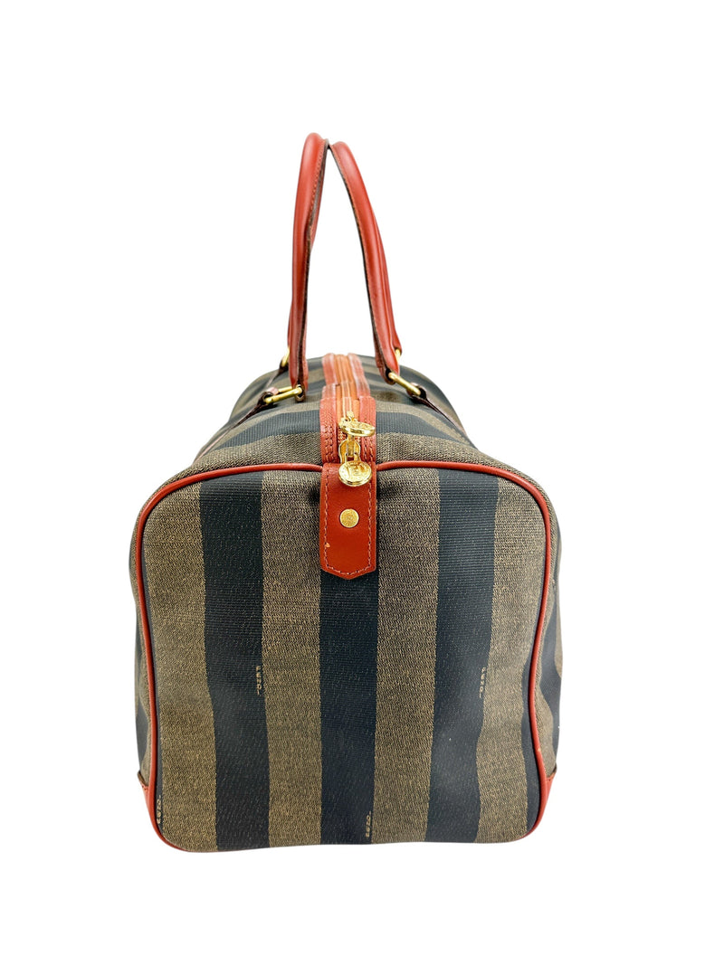 Fendi Vintage Pequin Boston Bag