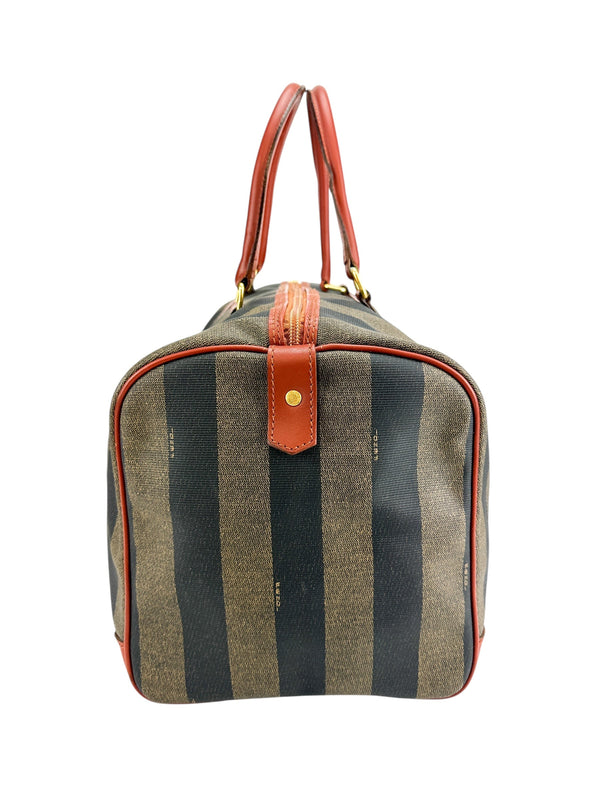 Fendi Vintage Pequin Boston Bag