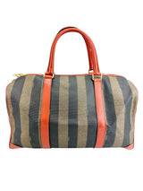 Fendi Vintage Pequin Boston Bag
