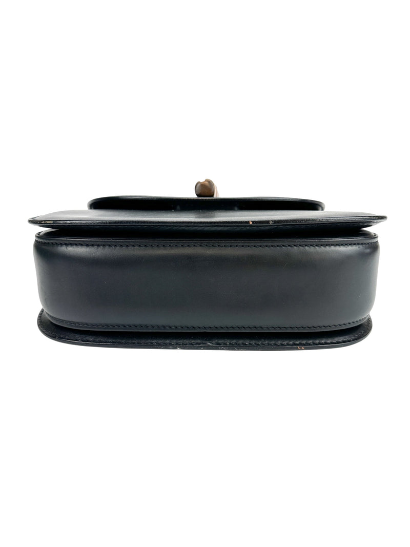 Gucci Vintage Black Bamboo 1947 Top Handle Bag