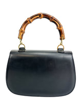 Gucci Vintage Black Bamboo 1947 Top Handle Bag