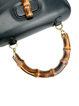 Gucci Vintage Black Bamboo 1947 Top Handle Bag
