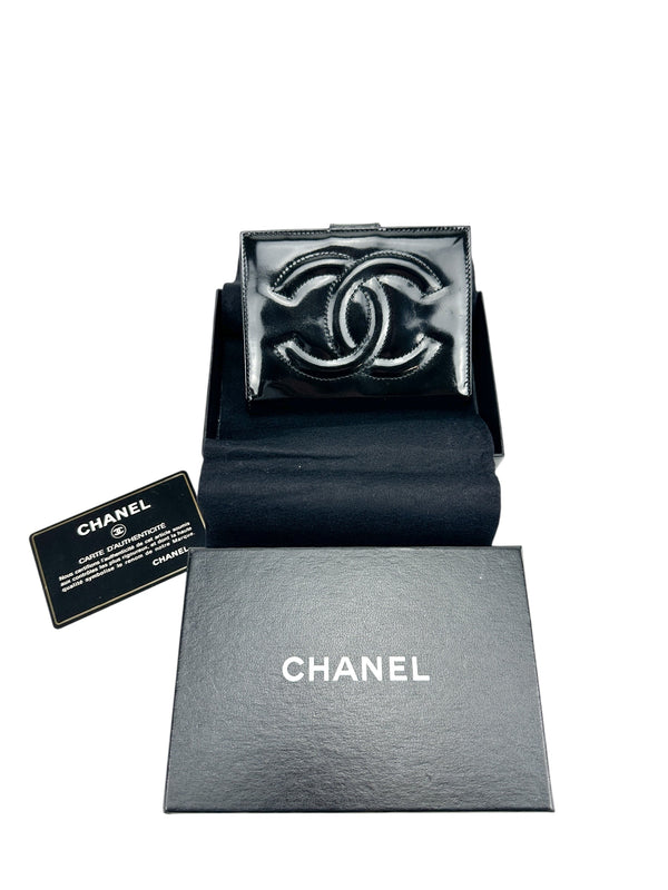 Chanel Black Patent Bifold Wallet (Full Set)