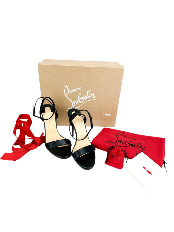 Christian Louboutin Black Leather Queen 120 Size 37
