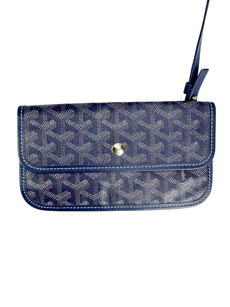 Goyard Blue Goyardine Saint Louis PM w/ Pouch