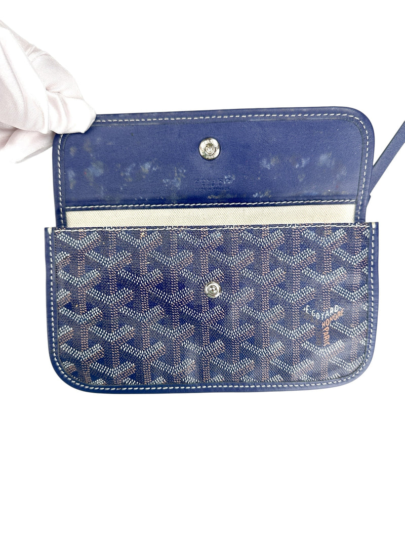 Goyard Blue Goyardine Saint Louis PM w/ Pouch