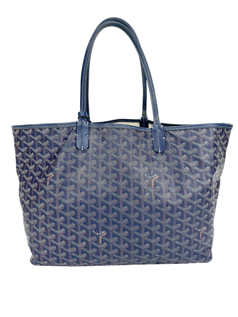 Goyard Blue Goyardine Saint Louis PM w/ Pouch