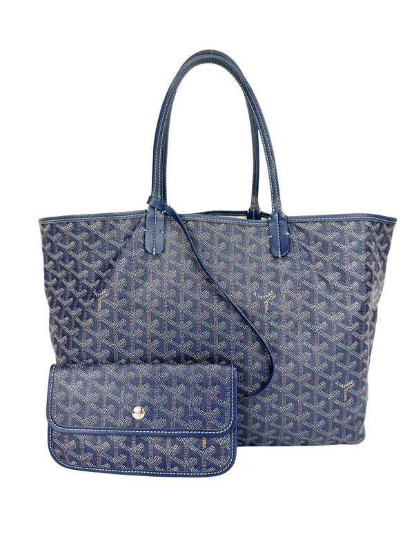 Goyard Blue Goyardine Saint Louis PM w/ Pouch
