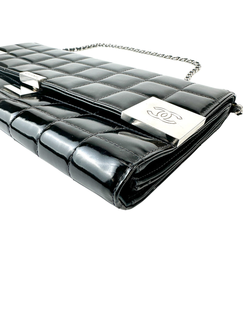 Chanel Black Patent Chocolate Bar Shoulder Bag