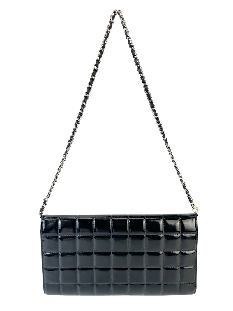 Chanel Black Patent Chocolate Bar Shoulder Bag