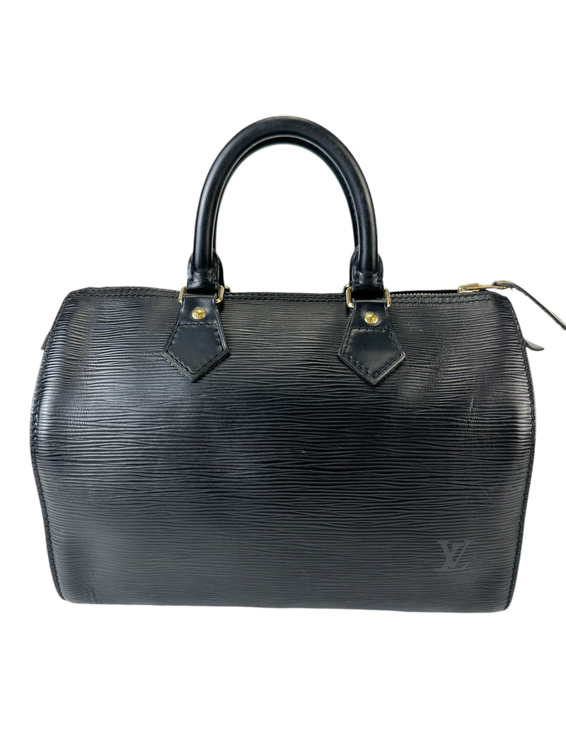 Louis Vuitton Black Epi Speedy 25
