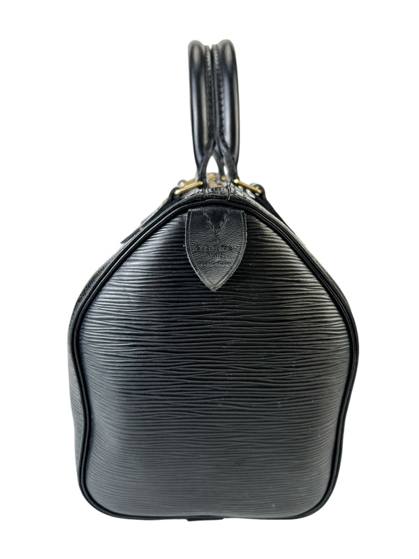 Louis Vuitton Black Epi Speedy 25