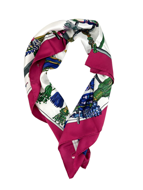 Hermès Bordeaux Passementerie Silk Scarf 90cm