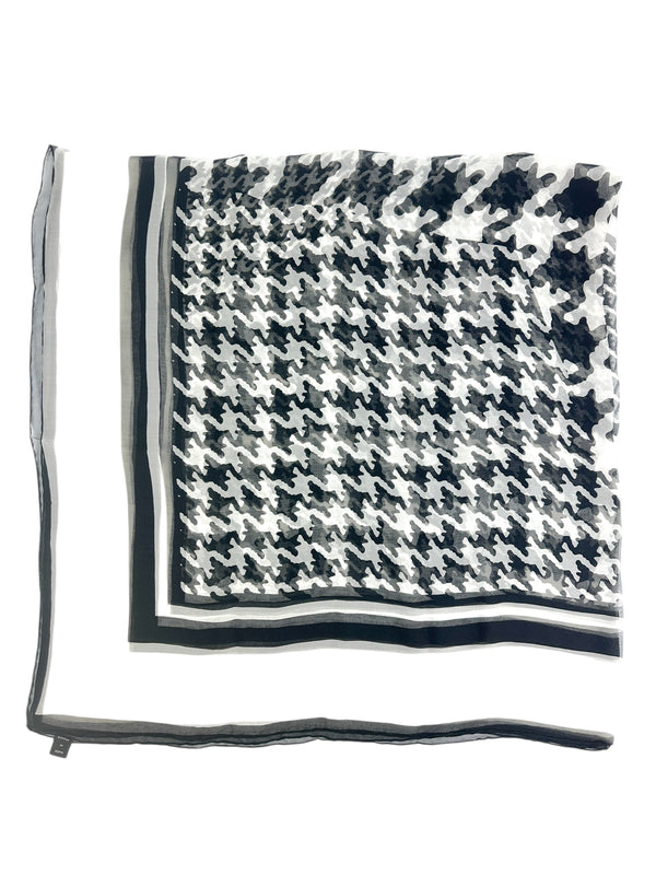 Christian Dior Black and White Houndstooth Shawl