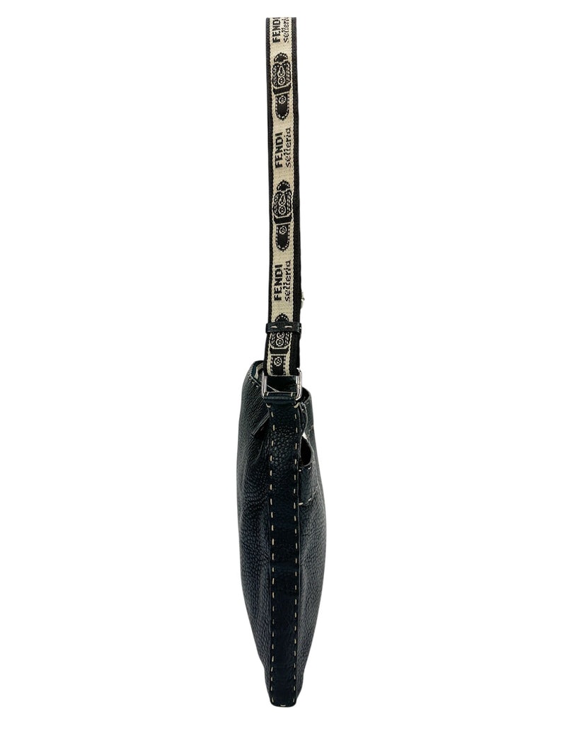 Fendi Black Leather Sellaria Crossbody Bag