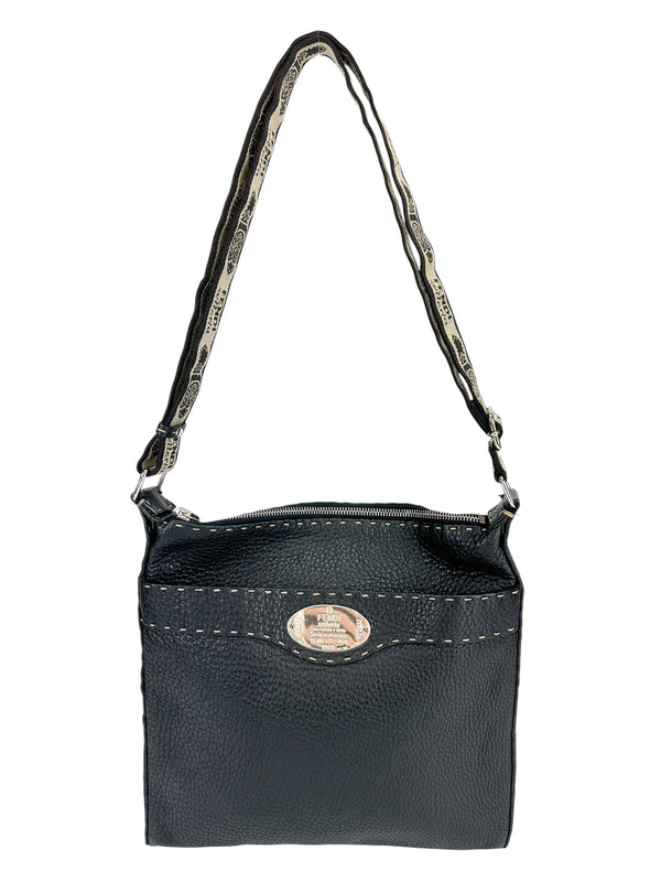 Fendi Black Leather Sellaria Crossbody Bag