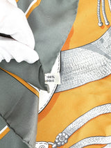 Hermès Orange Gaucho Par Harness 90cm Scarf