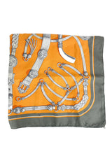 Hermès Orange Gaucho Par Harness 90cm Scarf