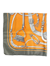 Hermès Orange Gaucho Par Harness 90cm Scarf